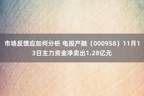 市场反馈应如何分析 电投产融（000958）11月13日主力资金净卖出1.28亿元