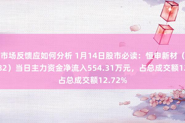 市场反馈应如何分析 1月14日股市必读：恒申新材（000782）当日主力资金净流入554.31万元，占总成交额12.72%