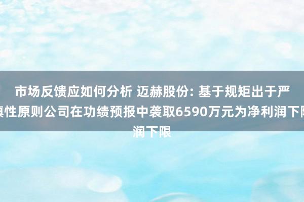 市场反馈应如何分析 迈赫股份: 基于规矩出于严慎性原则公司在功绩预报中袭取6590万元为净利润下限