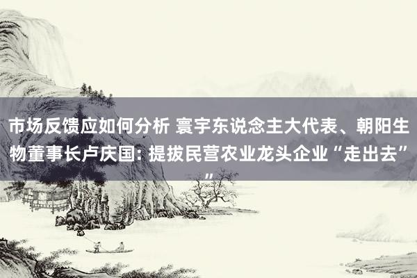 市场反馈应如何分析 寰宇东说念主大代表、朝阳生物董事长卢庆国: 提拔民营农业龙头企业“走出去”