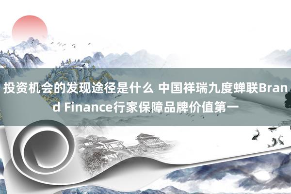 投资机会的发现途径是什么 中国祥瑞九度蝉联Brand Finance行家保障品牌价值第一