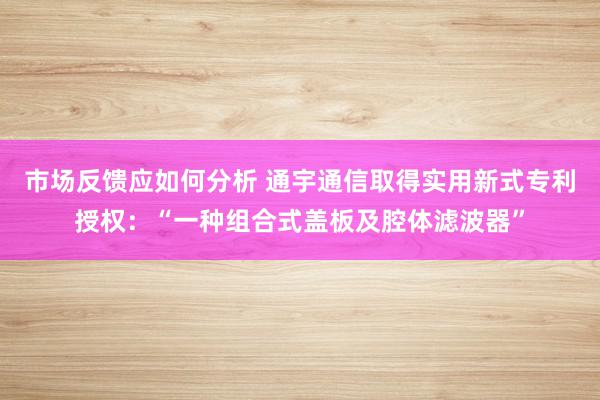 市场反馈应如何分析 通宇通信取得实用新式专利授权：“一种组合式盖板及腔体滤波器”