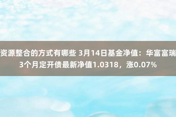 资源整合的方式有哪些 3月14日基金净值：华富富瑞3个月定开债最新净值1.0318，涨0.07%